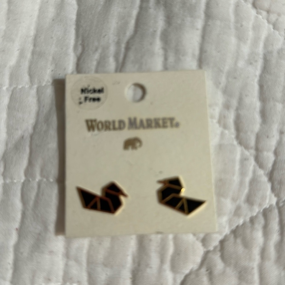 Black Swan Enamel Earrings